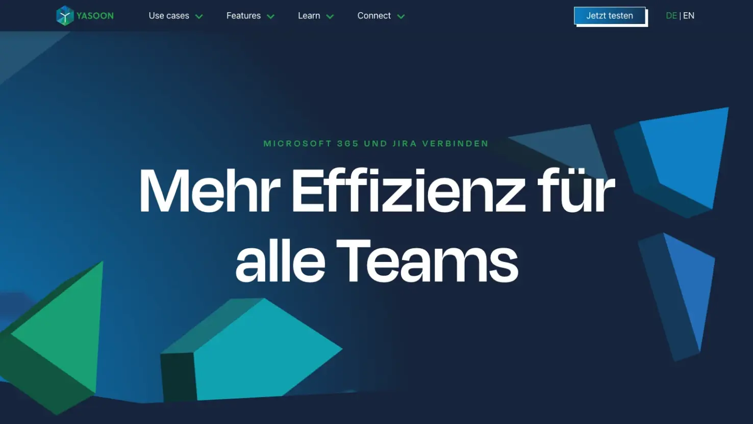 Abbildung der Website von yasoon, einem Tech-Unternehmen aus Mannheim. Die Site wurde mit WordPress umgesetzt.